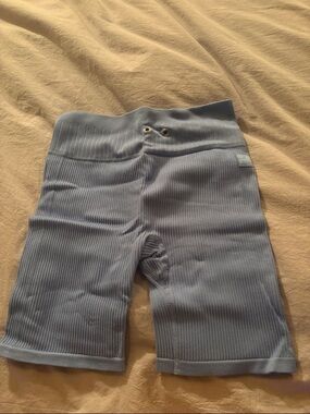 Women’s Ribbed Blue Bike Shorts